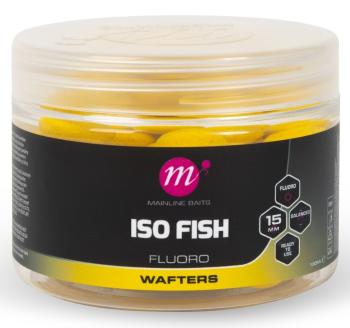 Mainline vyvážené boilie fluoro wafters iso fish 150 ml 15 mm - yellow