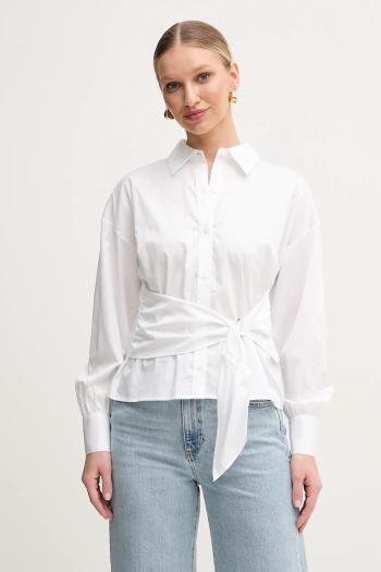 Košeľa Guess MIMI dámska, biela farba, regular, s klasickým golierom, W5GH91 WAF10