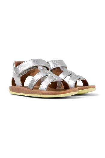 Detské kožené sandále Camper Bicho FW strieborná farba, K800628