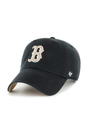 Bavlnená šiltovka 47 brand MLB Boston Red Sox čierna farba, s nášivkou, BCWS-DBLUN02GWS-BK04