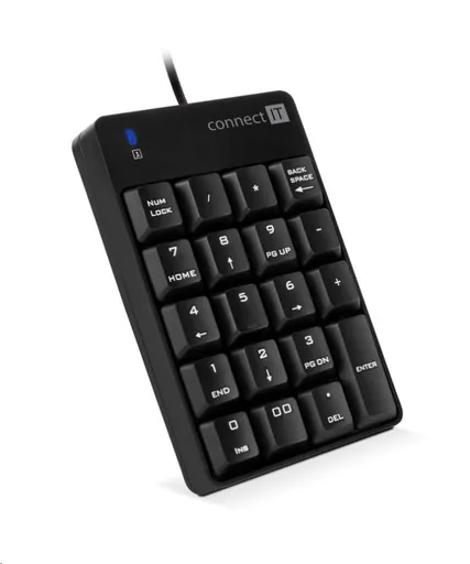 CONNECT IT NumCALC drôtová numerická klávesnica, ČIERNA