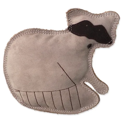 Hračka Dog Fantasy Dura-fused medvedík čistotný pískací, koža a juta 18,5cm