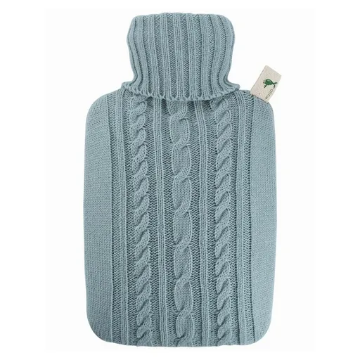 HUGO FROSCH Classic termofor s pleteným obalom pastelovomodrý 1,8 l