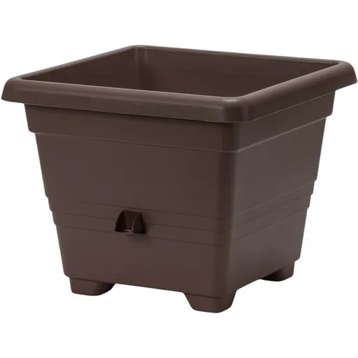 Samozavlažovací kvetináč BERGAMOT, čokoláda, Plastia, 40 x 40 cm, 40 x 40 cm