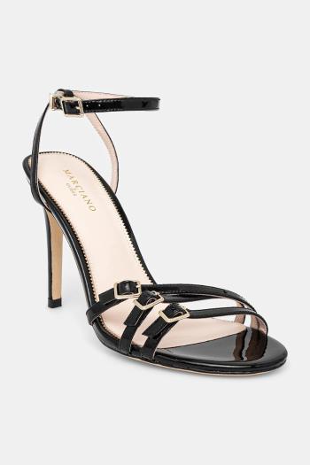 Kožené sandále Guess STRAPPY BUCKLE SANDAL čierna farba, 5GGZ27 7231A