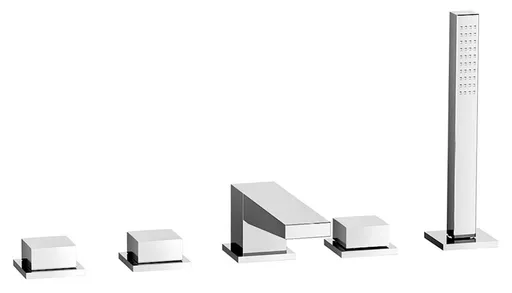 SAPHO - DIMY päťprvková batéria na okraj vane, chróm DIMTECH5