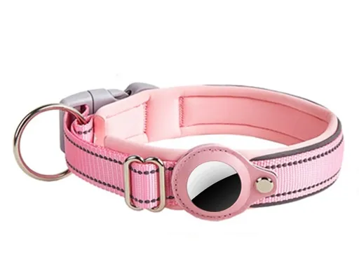 PROTEMIO GLOWY PAW Reflexný obojok pre Apple AirTag VEĽKOSŤ: S - ružový