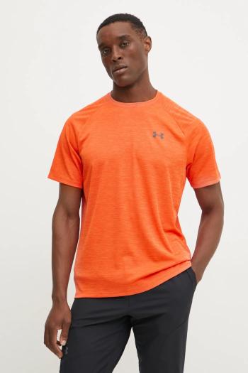 Tréningové tričko Under Armour Tech Textured oranžová farba, melanžový, 1382796