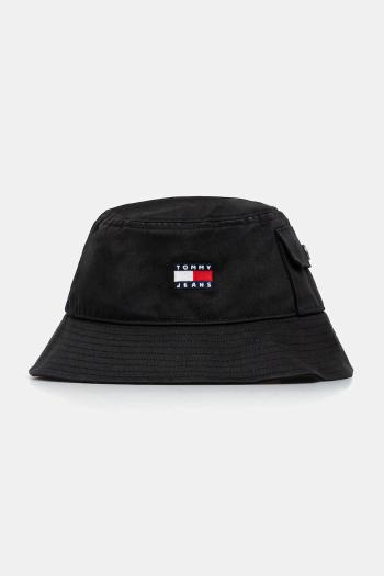 Bavlnený klobúk Tommy Jeans čierna farba, AM0AM13423