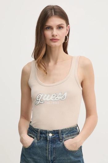 Top Guess CHENILLE dámsky, béžová farba, W5RP03 KA0H1