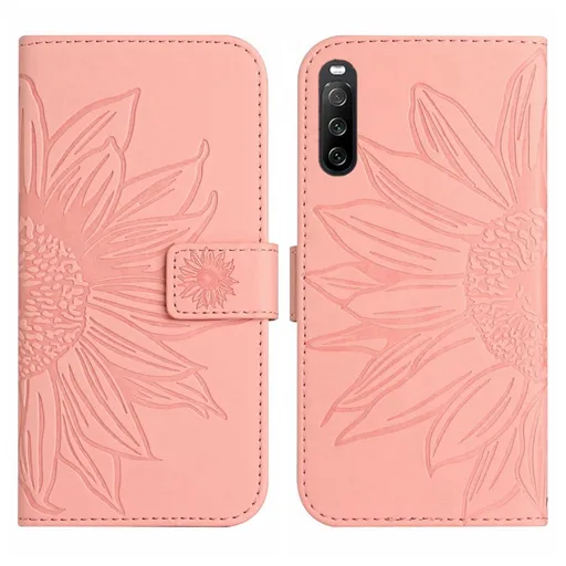 ART SUNFLOWER Peňaženkové puzdro s remienkom Sony Xperia 10 IV 5G ružový