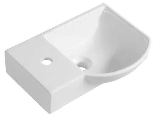 SAPHO - LITOS keramické umývadlo rohové, 45x32cm, batéria vľavo, biela 4779