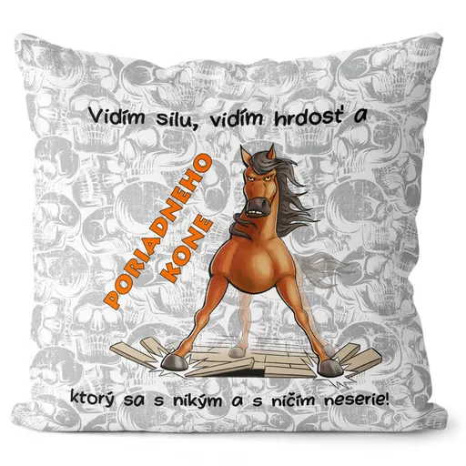 Vankúš Poriadny kôň (Velikost: 40 x 40 cm)
