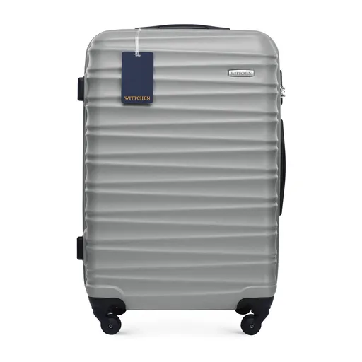 Stredný kufor a preukaz totožnosti z ABS s logom WITTCHEN, sivý 56-3A-312-01Z6