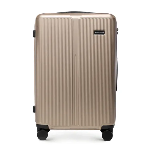 Stredný kufor z ABS s jemnými zlatými pruhmi 56-3A-602-86