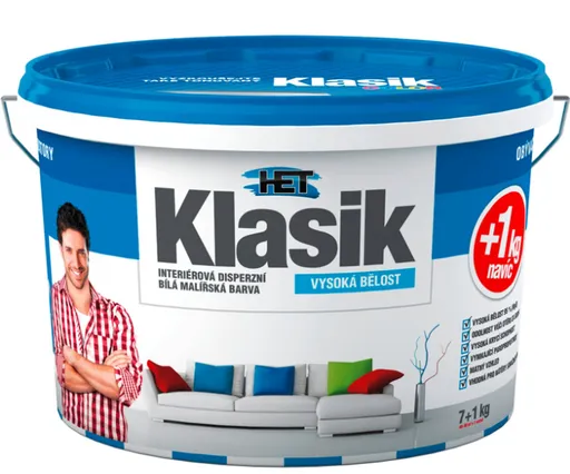 HET KLASIK Interiérová snehobiela farba 40 kg snehovobiela