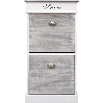 Skrinka na topánky sivá, 50 × 28 × 98 cm, drevo paulovnia (284087)