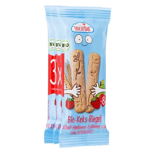 FRUCHTBAR Špaldové maslové tyčinky s jahodami BIO 3 x 30 g