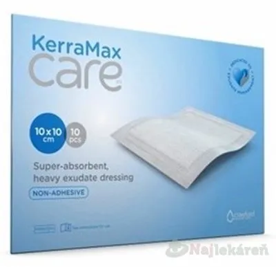 KerraMax Care krytie na rany, superabsorpčné, neadhezívne, 10x10cm, 10 ks