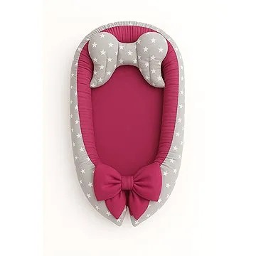 BabyTýpka Maxi hniezdo – Stars Fuksia (8594201221231)