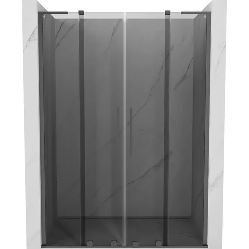 MEXEN/S - Velar L Duo posuvné sprchové dvere 140, grafit, grafit metal 871-140-003-42-95