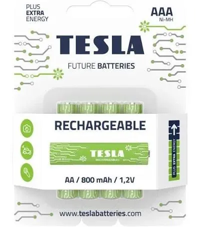 TESLA BATTERIES AAA GREEN+ RECHARGEABLE (HR03/BLISTER FOIL 4 PCS)