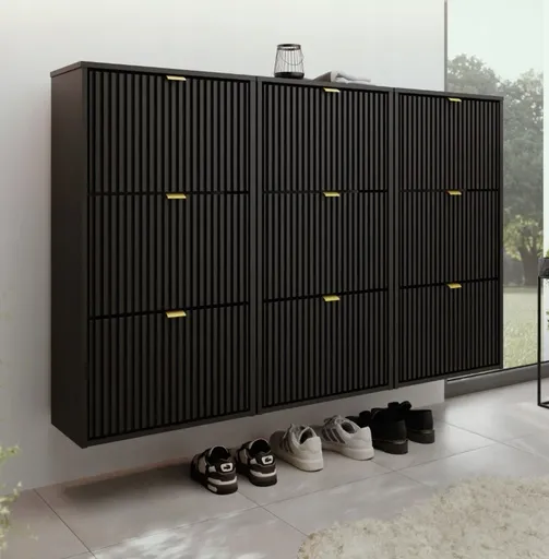 KIER Závesný botník LARO 3 | čierna