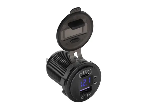 Nabíjačka USB PEIYING PY-CHR0006 s QC a meračom napätia