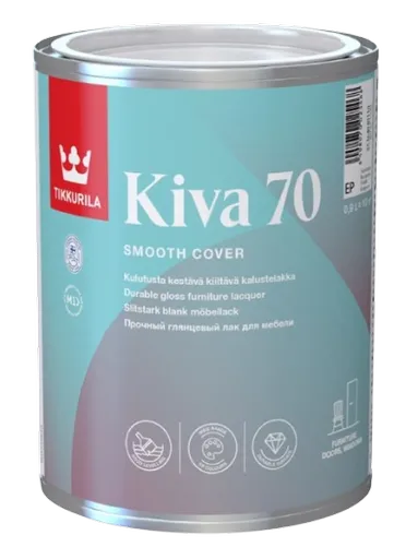 KIVA 70 - Nežltnúci lak na drevený nábytok v interiéri bezfarebný lesklý 0,9 L