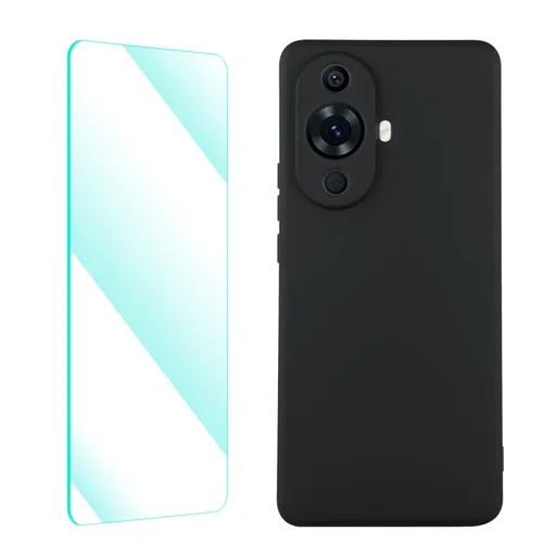 ENKAY SET Silikónový obal a 2D sklo Huawei nova 11 čierny