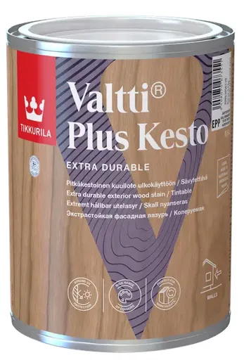 VALTTI PLUS KESTO - Tenkovrstvá lazúra s vysokou odolnosťou (zákazkové miešanie) TVT 5050 - mesi, 0,9 L
