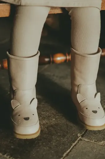 Detské zimné kožené topánky Donsje Wadudu Classic Boots Cat