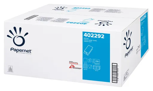 PAPERNET papierový uterák skladu V, 2-vrstvový, 100% celulóza, biely 3150 ks