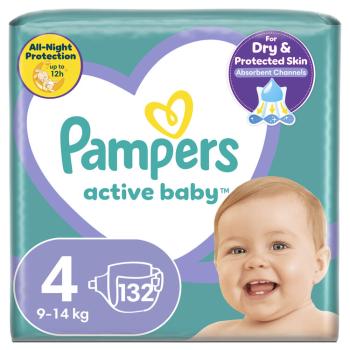 Pampers Active Baby 4, Maxi 9-14 kg 132,PAMPERS Active Baby Plienky jednorazové 4 (9-14 kg) 132 ks