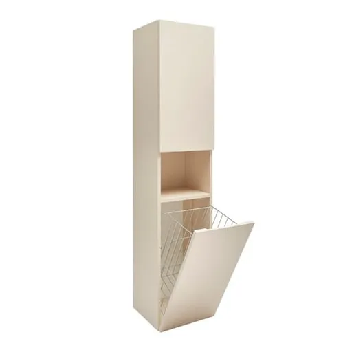 Kúpeľňová skrinka vysoká s košom na oblečenie SAT Feel 36x165x32 cm béžová mat SATFEELV36BEK