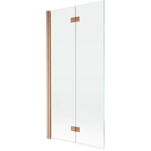 MEXEN - MIST vaňová zástena 90x150 cm 6mm 2-s, meď kartáčovaná, číra, ľavá 8A9-090-002-65-00-L