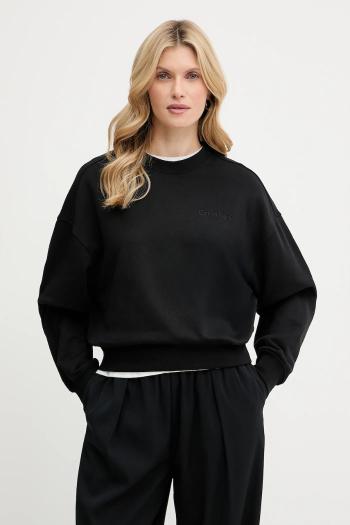 Bavlnená mikina Calvin Klein čierna farba, s nášivkou, LV044C209G