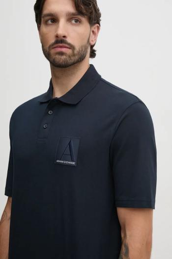 Polo tričko Armani Exchange pánske, tmavomodrá farba, s nášivkou, 6DZFJA ZJXHZ