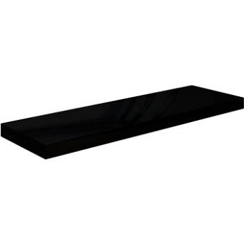 Shumee plávajúca nástenná čierna vysoký lesk 80×23,5×3,8 cm MDF, 323772
