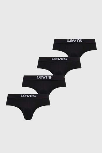 Slipy Levi's 4-pak pánske, čierna farba