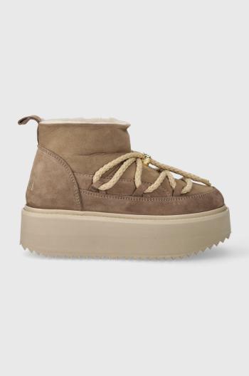 Semišové snehule Inuikii Classic Low Platform béžová farba, 75104-105