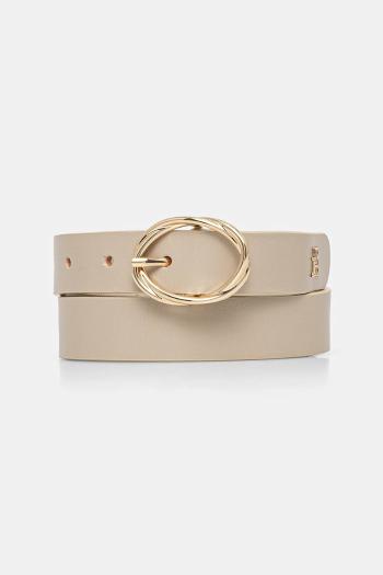 Kožený opasok Tommy Hilfiger dámsky, béžová farba, AW0AW17251