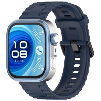 RIBBED Silikónový remienok pre Huawei Watch Fit 4 / Fit 4 Pro tmavomodrý