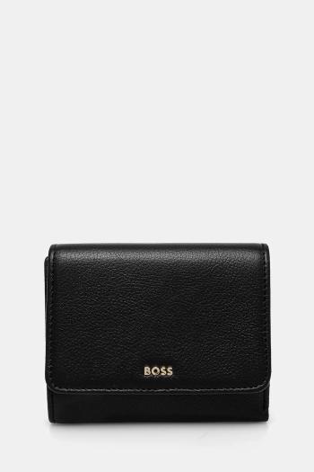 Kožená peňaženka BOSS dámska, čierna farba, 50523685