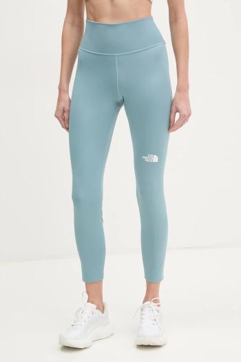 Športové legíny The North Face Mountain Athletics Flex dámske, tyrkysová farba, s potlačou, NF0A8BPF4261