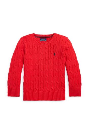 Detský bavlnený sveter Polo Ralph Lauren červená farba, 322702674043