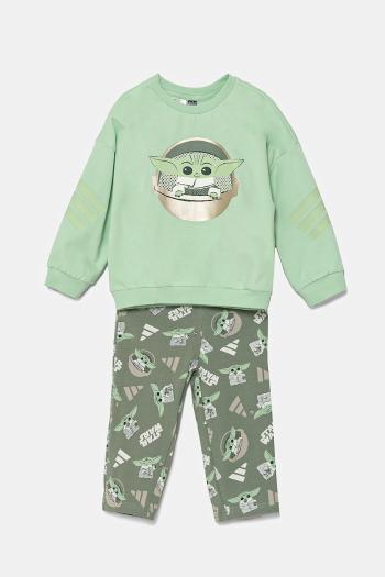 Detská tepláková súprava adidas x Star Wars zelená farba, JF3631