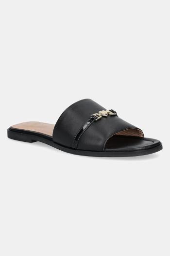 Kožené šľapky Love Moschino dámske, čierna farba, JA28082G1MIA400A