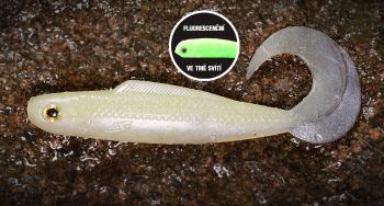 Redbass gumová nástraha twister kixter lemon uv glow - l 100 mm