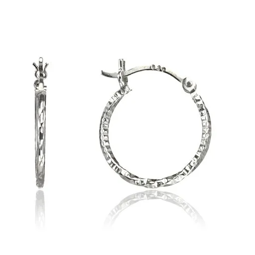 Kruhy zo striebra 925 - točená hranatá línia, 20 mm